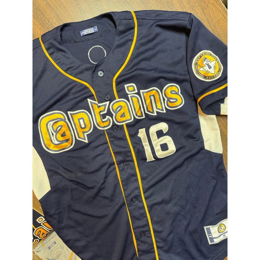 Captains Baseball Jersey Navy Garb Athletics Adult Large Multi-Qty Team Uniform